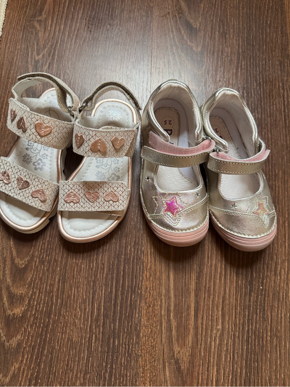 Primigi and Ponte Girls Gold and Pink Shoes - Sandals & Mary Jane